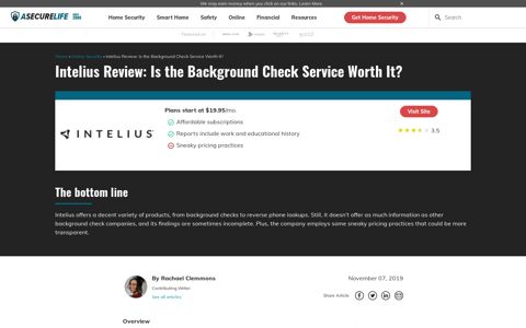 Intelius Background Check Review | ASecureLife.com