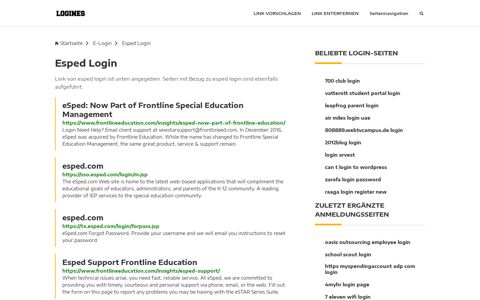 Esped Login | Allgemeine Informationen zur Anmeldung