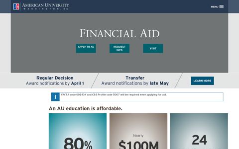 Financial Aid | American University, Washington, DC