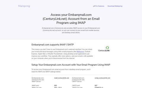 How to access your Embarqmail.com (CenturyLink.net) email ...