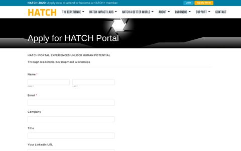 Apply for HATCH Portal | HATCH
