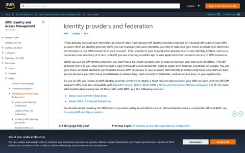 Identity providers and federation - AWS Identity and Access ...