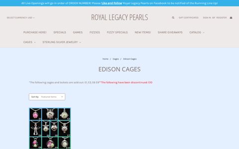 Cages - Edison Cages - Royal Legacy LLC