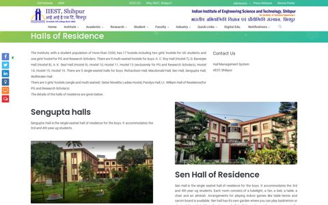 Halls of Residence | IIEST - IIEST, Shibpur