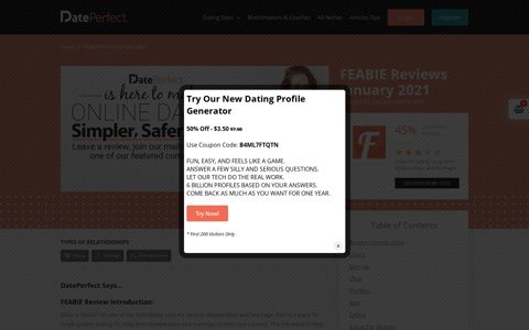 FEABIE Reviews December 2020 | DatePerfect