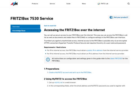 Accessing the FRITZ!Box over the internet | FRITZ!Box 7530 ...