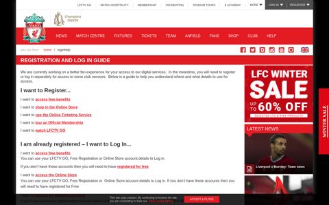 login help - Liverpool FC