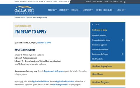 I'm Ready to Apply – Gallaudet University