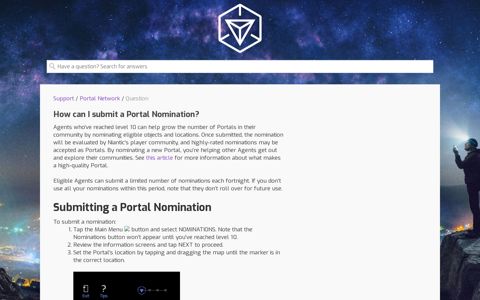 Submitting a Portal Nomination - Niantic Support