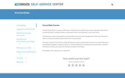 iConnectData – Comdata Self-Service Center