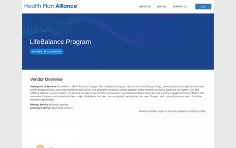 LifeBalance Program - Health Plan Alliance