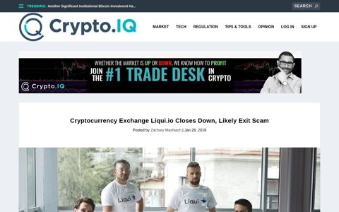 Cryptocurrency Exchange Liqui.io Closes Down, Likely Exit ...