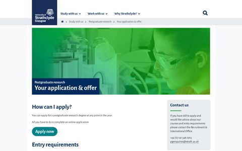 Your application & offer | University of Strathclyde