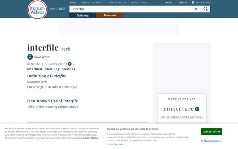 Interfile | Definition of Interfile by Merriam-Webster