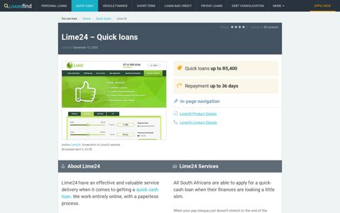 Lime24 – Quick Loans Up to R5,400 | LoansFind