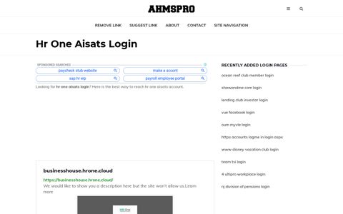 Hr One Aisats Login - AhmsPro.com