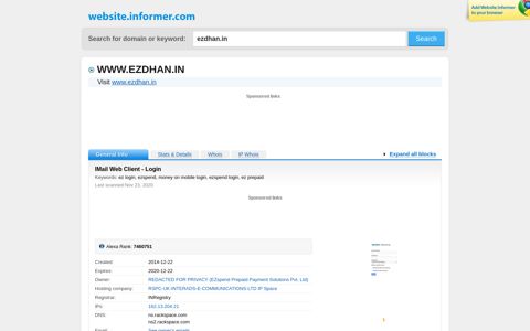 ezdhan.in at WI. IMail Web Client - Login - Website Informer