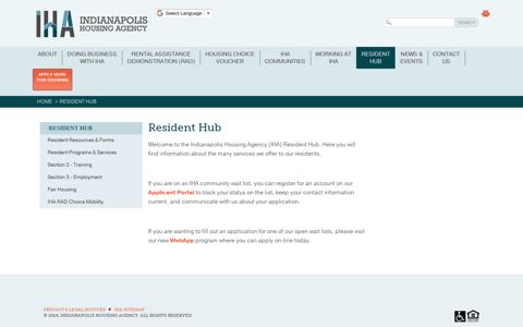 Resident Hub | Indianapolis Housing Agency