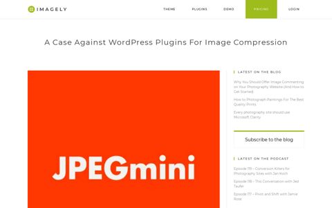 A Case Against WordPress Plugins For Image Compression