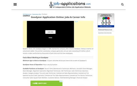 Goodyear Application, Jobs & Careers Online