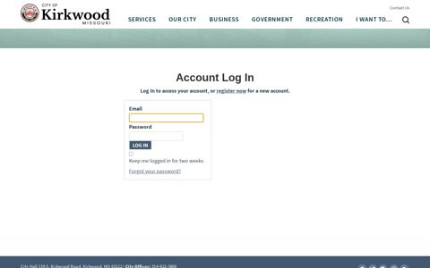 Account Log In | City Of Kirkwood, MO