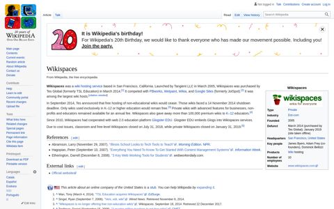 Wikispaces - Wikipedia
