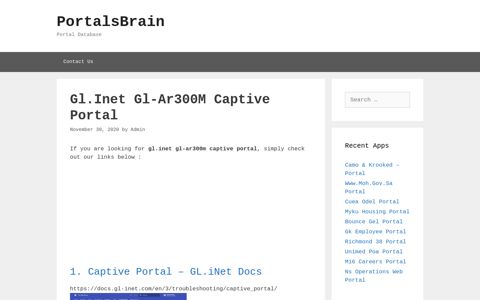 Gl.Inet Gl-Ar300M Captive Portal - PortalsBrain - Portal Database