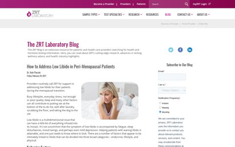 How to Address Low Libido in Peri-Menopausal Patients | ZRT ...