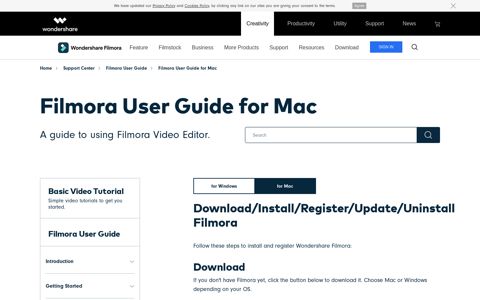 Download/Install/Register/Update/Uninstall Filmora