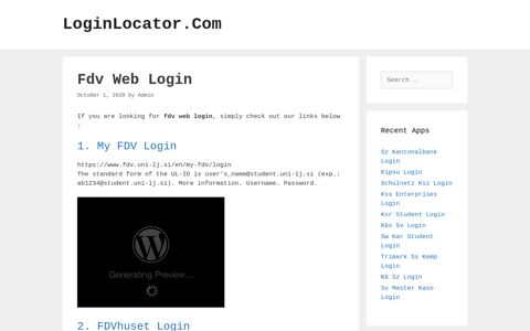 Fdv Web Login - LoginLocator.Com