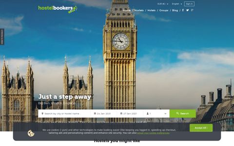 Hostels, Hotels & Youth Hostels at hostelbookers