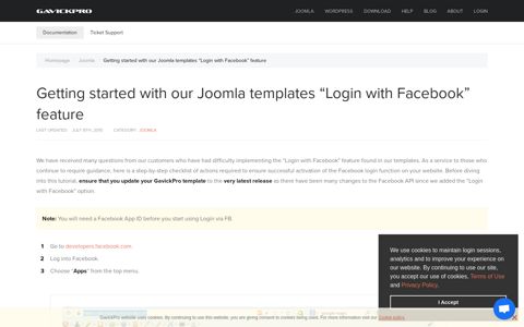 How to configure 'Login with Facebook' in our Joomla templates