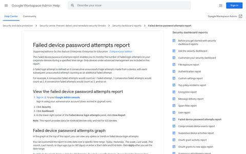 Failed device password attempts report - Google Workspace ...