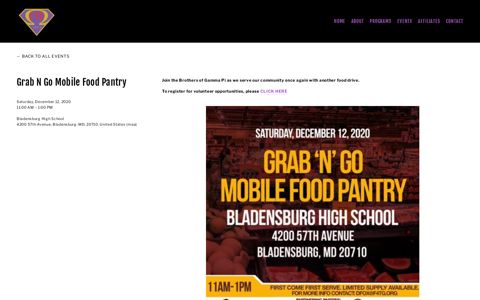 Grab N Go Mobile Food Pantry — Gamma Pi Chapter