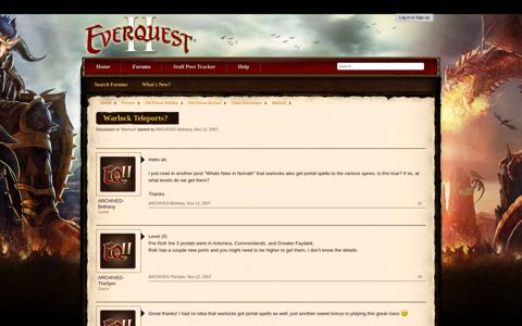 Warlock Teleports? | EverQuest 2 Forums