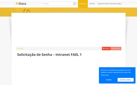 Solicitação de Senha – Intranet FAEL 1 - PtDocs.com