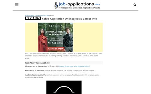 Kohl's Application, Jobs & Careers Online