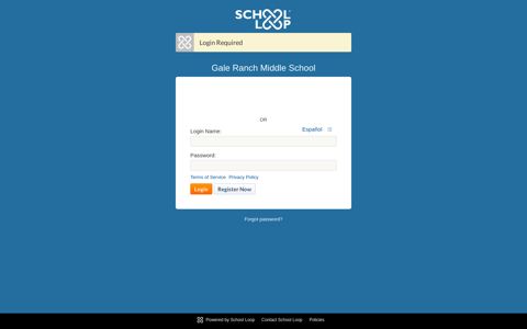 Login Required - Gale Ranch Middle School - School Loop