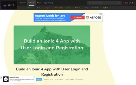 Build an Ionic 4 App with User Login and Registration - Scotch.io