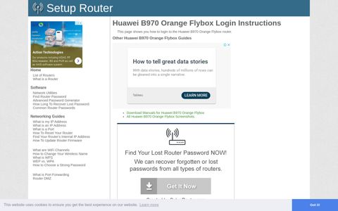 How to Login to the Huawei B970 Orange Flybox - SetupRouter
