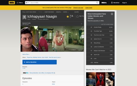 Ichhapyaari Naagin (TV Series 2016–2017) - IMDb