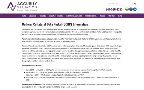 Uniform Collateral Data Portal (UCDP) Information - Accurity ...