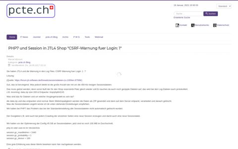 PHP7 und Session in JTL4 Shop "CSRF-Warnung fuer Login: 1"
