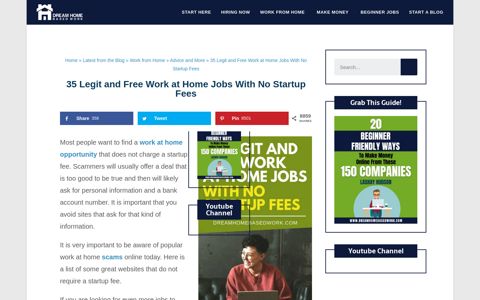 35 Legit and Free Work at Home Jobs With No Startup Fees