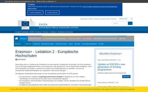 Erasmus+ - Leitaktion 2 - Europäische Hochschulen | EACEA