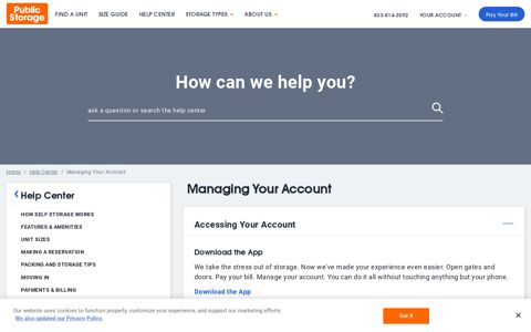Manage Account | Public Storage
