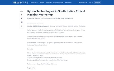 Kyrion Technologies in South India - Ethical Hacking ...