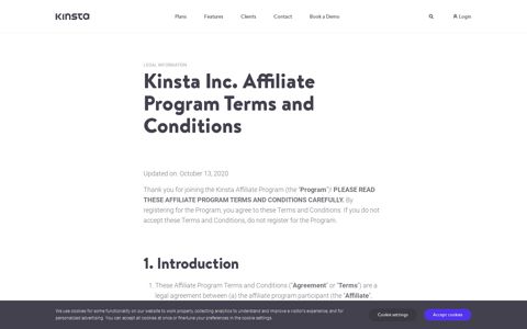 Kinsta Affiliate Program Terms and Conditions