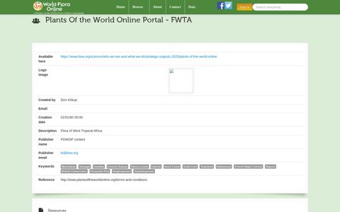 Plants Of the World Online Portal - FWTA - World Flora Online
