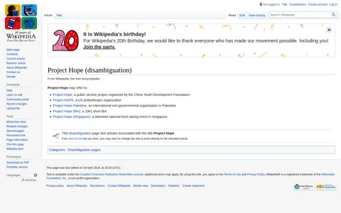 Project Hope (disambiguation) - Wikipedia